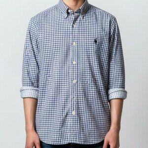 Ralph Lauren Mens 14.5 32/33 Blue Check Plaid Classic Fit Button Up Shirt Small